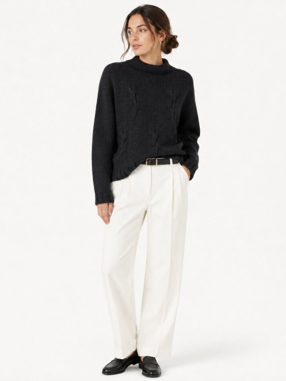 Pendleton Lambswool Angora‎ Cardigan Womens L Black Knit Sweater Heritage